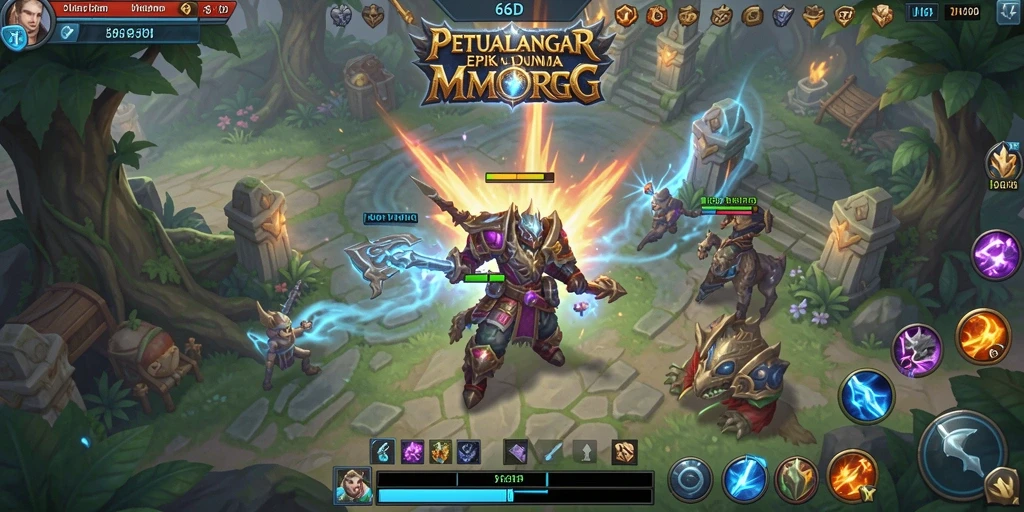 Tampilan gameplay seru dan interaktif dari 66D dalam dunia MMORPG.