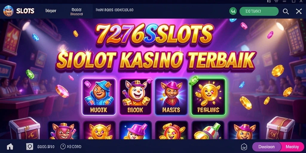 Tampilan gameplay dari 7276SLOTS yang penuh warna dan menarik.