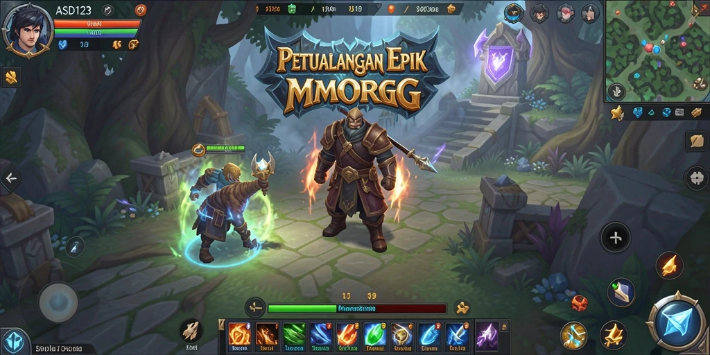 Gameplay menakjubkan di dunia fantasi MMORPG.