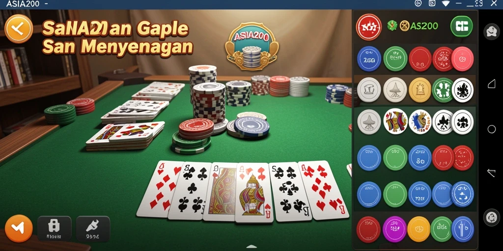 Screenshot dari gameplay Gaple yang seru di ASIA200.