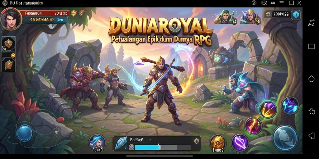 Tampilan menarik dari gameplay DUNIAROYAL yang mendebarkan.