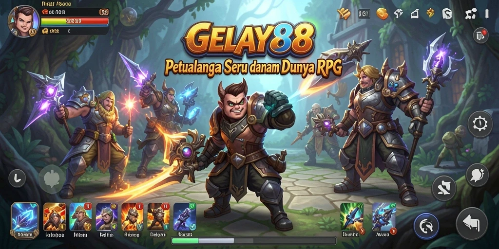 Tampilan gameplay seru dan menarik dalam GELAY88 dengan karakter RPG.
