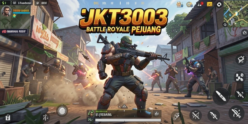 Menggambarkan aksi mendebarkan dalam JKT303 Battle Royale.