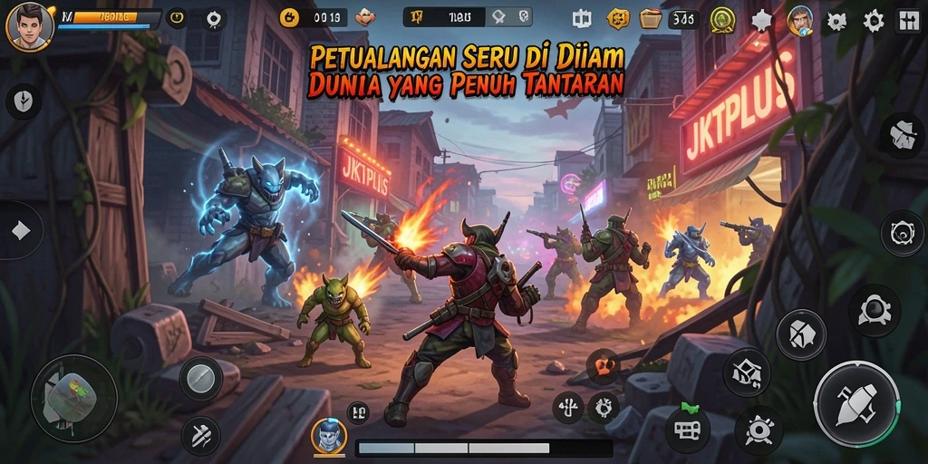 Tampilan gameplay JKTPLUS yang menakjubkan saat menjelajahi dunia petualangan.