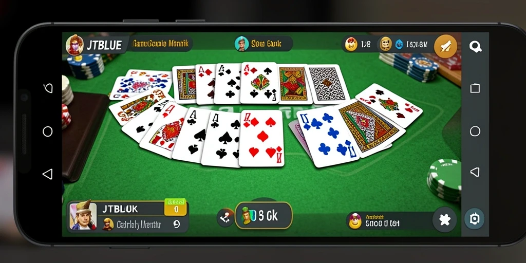 Tampilan gameplay JTBLUE yang seru dan interaktif saat bermain Gaple.