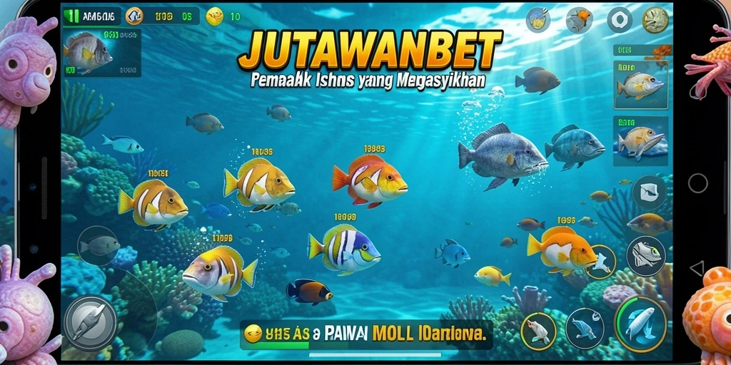 Tampilan gameplay yang seru dari JUTAWANBET dalam aksi menembak ikan.