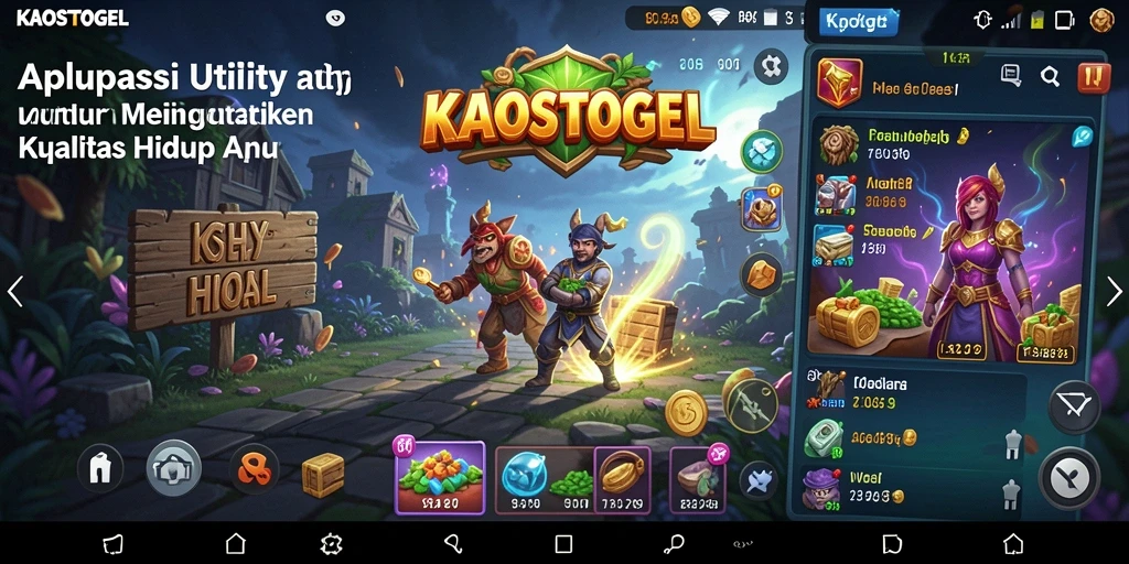 Tampilan utama KAOSTOGEL dengan fitur-fitur Utility yang menarik.