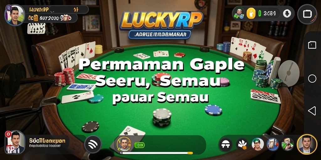 Tangkapan layar gameplay LUCKYRP menampilkan suasana permainan Gaple yang seru.