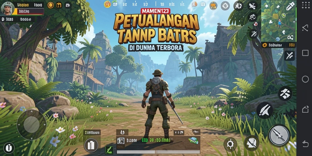 Screenshot menunjukkan gameplay eksplorasi dunia terbuka yang mendalam.