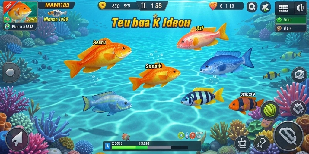 Screenshot utama MAMI188 menunjukkan gameplay Tembak Ikan yang seru dan interaktif.