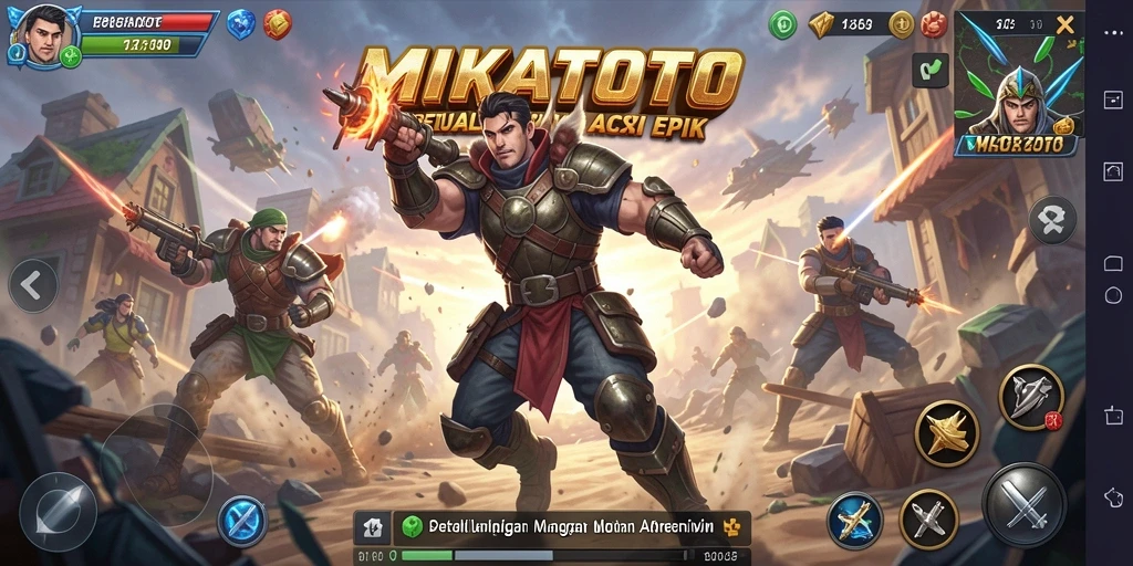 Screenshot gameplay seru MIKATOTO dengan pertarungan epik.