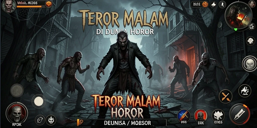 Screenshot gameplay RPOK yang menakutkan dengan suasana mencekam.