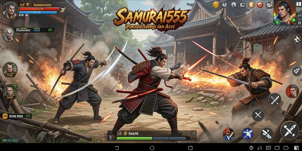 Gameplay menegangkan dari SAMURAI555 dalam pertempuran Battle Royale.