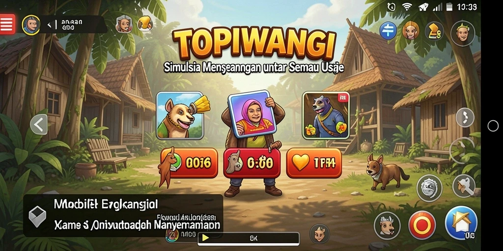 Screenshot utama gameplay <strong>TOPIWANGI</strong> menunjukkan interaksi yang menarik.