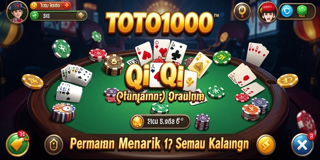 Screenshot TOTO1000 menampilkan gameplay seru QiuQiu.